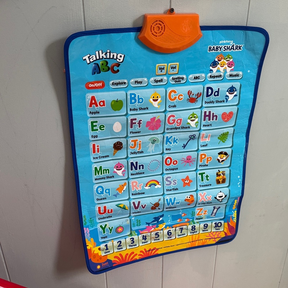 Baby Shark Talking ABC Poster - Blue